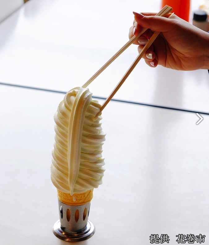 花卷美食 MARUKAN大食堂 用筷子吃的冰淇淋 岩手花卷人氣食堂 @魔王的碗公