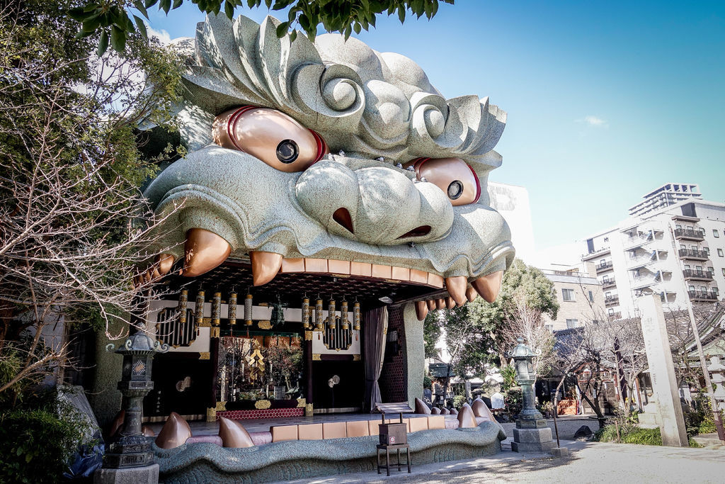 難波八阪神社X魔王  日本旅遊 大阪市 魄力十足的獅子頭神殿祈求幸運 關西景點 @魔王的碗公